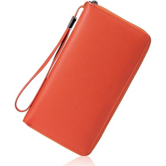 New Womens Wallet RFID Blocking Leather Zip Around Wallet Large Capacity - Picture 2 of 6